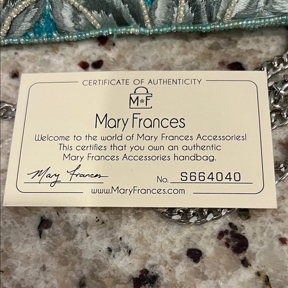 Mary Frances Aqua and Coral Beaded Flamingo Bag - Picture 2 of 8